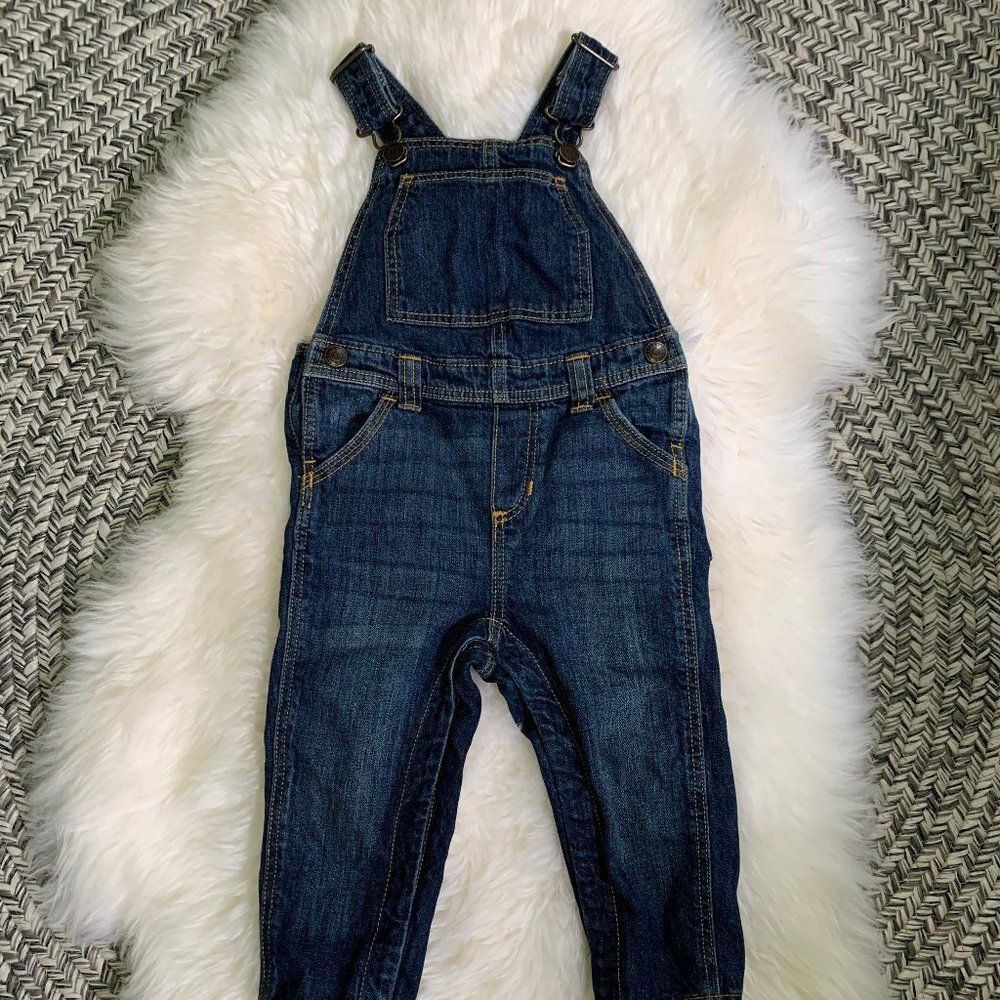 Old Navy Unisex Dark-Wash Jean Overalls for Baby
